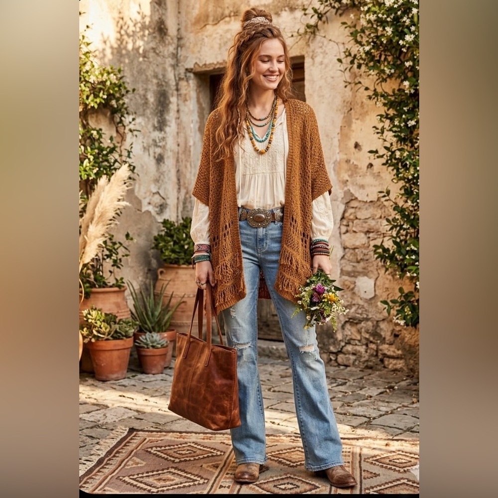 Knox Rose fringe cocoon shrug women’s size 1X